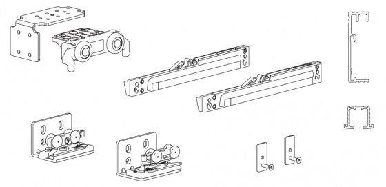 TERNO Magic Living sada kování pro naložené dřevěné dveře 1100mm, elox nikl