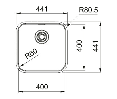 FRANKE Dřez SRX 210/610-40 441x441mm nerez
