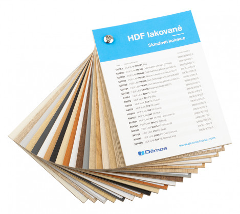 DÉMOS vzorník HDF lakované - skladová kolekce 2024/25
