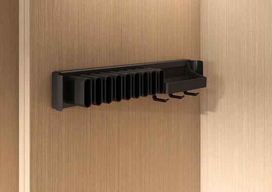 KES Conero, boční držák na opasky nebo kravaty s miskou, 475mm, černý