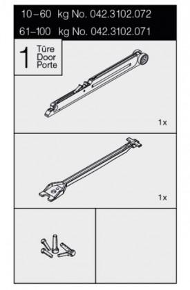 HAWA 042.3102.071 Eku Porta 100 posuvné interiérové kování tlumič do 100kg