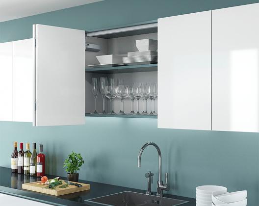 K-HETTICH WingLine S,lehké dveře,bez dolního vedení,1800mm,6 závěsů P,L+P,šedý