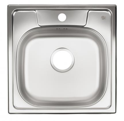 StrongSinks S1 Eko Dřez nerez satén/horní plocha broušená 488x488, horní montáž