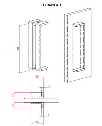 TERNO C.0420.A.1 úchytka mušle stříbrná lak