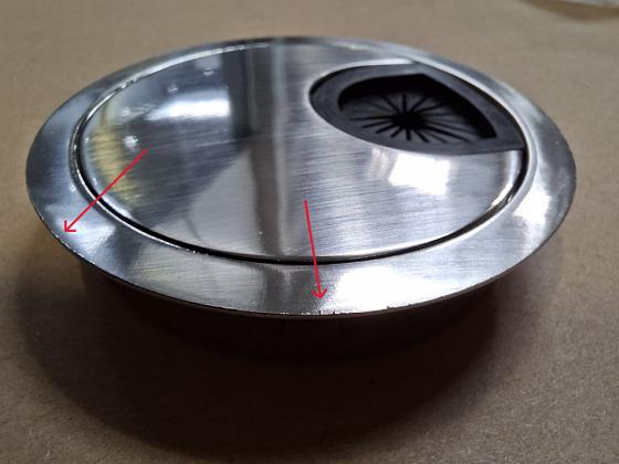 STRONG Průchodka kovová 60 mm broušená ocel - POŠKOZENÉ