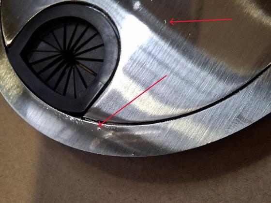 STRONG Průchodka kovová 80 mm broušená ocel - POŠKOZENÉ