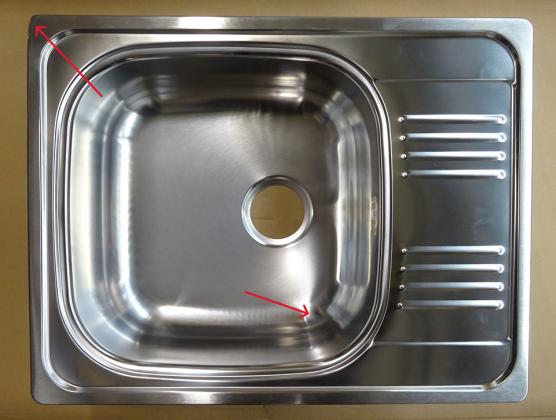 StrongSinks S1 Dřez Odra leštěná nerez 652x503 s odkapem - POŠKOZENÉ