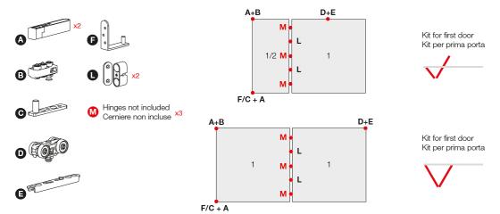 TERNO Versatile sada,fixní dvojkřídlo,80kg,magnety,2400mm,černá