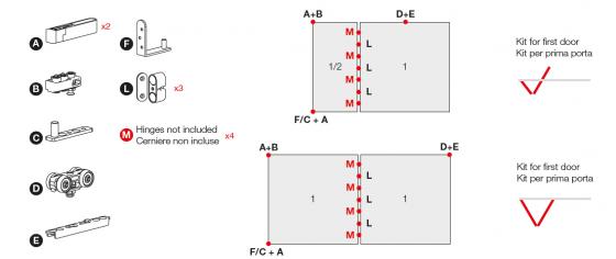 TERNO Versatile sada,fixní dvojkřídlo,80kg,magnety,3000mm,černá