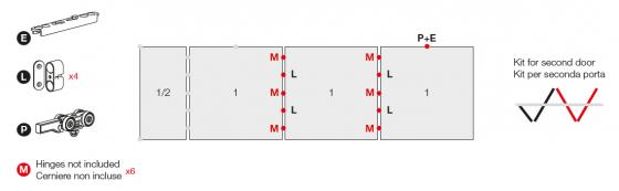 TERNO Versatile sada,posuvné dvojkřídlo,(30)40kg,magnety,2400mm,černá