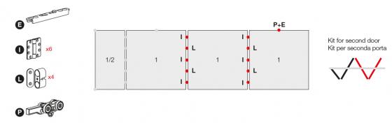 TERNO Versatile sada,posuvné dvojkřídlo,(30)40kg,závěsy+magnety,2400mm,černá