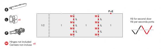 TERNO Versatile sada,posuvné dvojkřídlo,(30)40kg,magnety,3000mm,černá