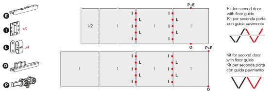TERNO Versatile sada,posuv.dvojkřídlo,(30)40kg,závěsy+magnety,2400mm,spod.,černá