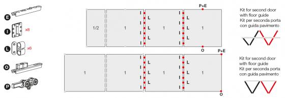 TERNO Versatile sada,posuv.dvojkřídlo,(30)40kg,závěsy+magnety,3000mm,spod.,černá
