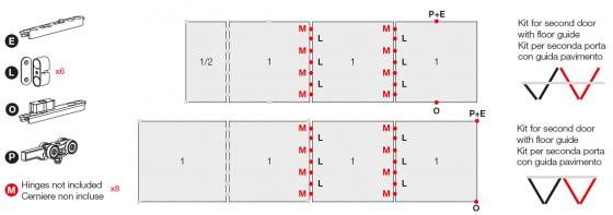TERNO Versatile sada,posuvné dvojkřídlo,(30)40kg,magnety,3000mm,spodní,černá