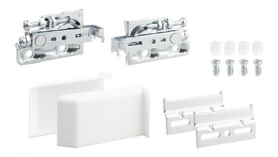 STRONG závěsné rektifikační kování hmoždinka/eurošroub sada kompletní bílá