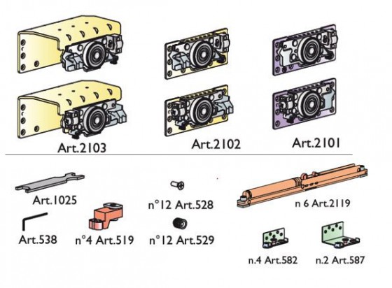 TERNO Star 22 sada kování 22mm 3 křídla s tlumením 80kg