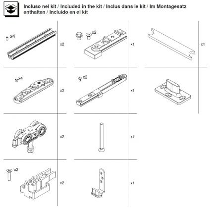 TERNO T-Belt Step sada kování pro fixní dveře 80kg černá