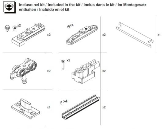TERNO T-Belt Step sada kování pro synchronní dveře 80kg černá