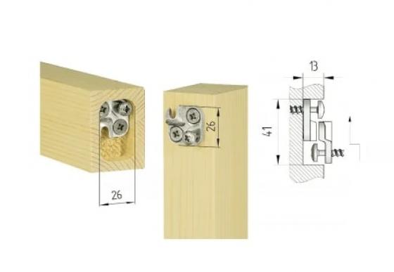 KNAPP K047 DUO 26/26mm spoj pro dřevěné profily