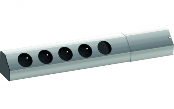 BACHMANN 923.011 elektrická zásuvka Casia, 4x 230V Francouzská vypínač aluminium