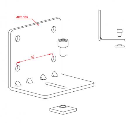 TERNO interiérové posuvné dveře 40-80kg, art. S.155-ZN držák horního vedení
