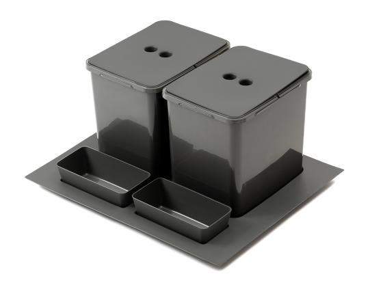 StrongBins sorter 2x16 l vložený do zásuvky 600 mm, antracit