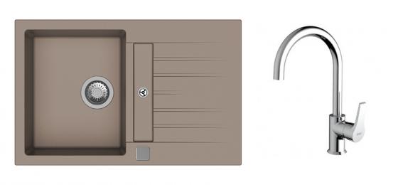 K-StrongSinks S3 Set dřez Vardar 780x500mm granit béžová + Baterie Rhona chrom