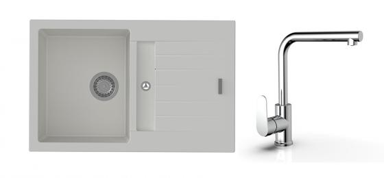 K-StrongSinks S3 Set dřez Vardar 780x500mm granit bílá + Baterie  Stréva chr.