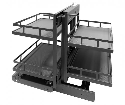 StrongWire rohový mechanismus, 900mm, s tlumením, pravolevý, tmavě šedá