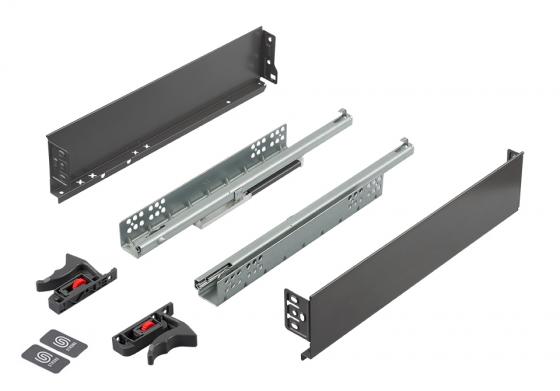 K-StrongMini zásuvka 89/500mm, tlumený částečný výsuv 25kg, šedá