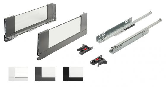 K-StrongMax Uni 18 zásuvka H185/550mm bok sklo, šedá