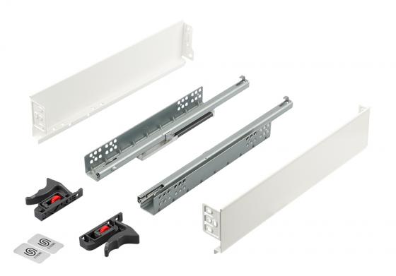 K-StrongMini zásuvka 89/400mm, tlumený částečný výsuv 25kg, bílá