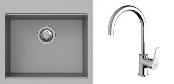 K-StrongSinks S3 Set dřez Ipel 560x510mm granit šedá + Baterie Rhona chrom