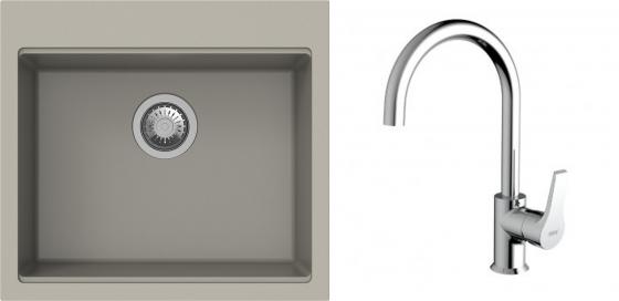 K-StrongSinks S3 Set dřez Ipel 560x510mm granit béžová + Baterie Rhona chrom