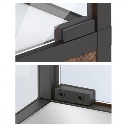 HETTICH 9303928 Cadro závěs na sklo s dorazem, sada, černá mat