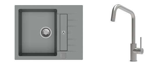 K-StrongSinks S3 Set dřez Vardar 615x500mm granit šedá + Baterie Arda nerez