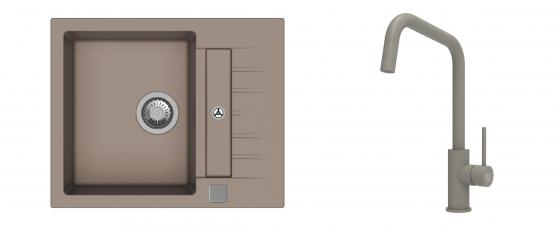 K-StrongSinks S3 Set dřez Vardar 615x500mm granit béžová + Baterie Arda béžová