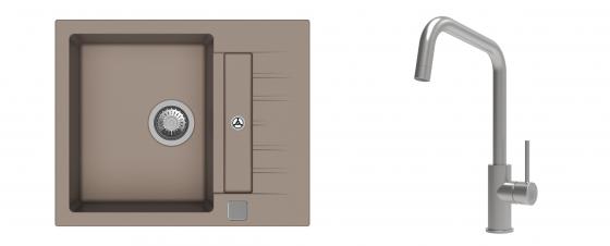 K-StrongSinks S3 Set dřez Vardar 615x500mm granit béžová + Baterie Arda nerez
