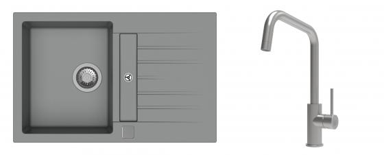 K-StrongSinks S3 Set dřez Vardar 780x500mm granit šedá + Baterie Arda nerez