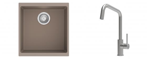 K-StrongSinks S3 Set dřez Hron 430x460mm granit béžová + Baterie Arda nerez