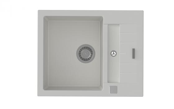 StrongSinks S3 Dřez granit Vardar 615 615x500mm s odkapem a vaničkou bílá
