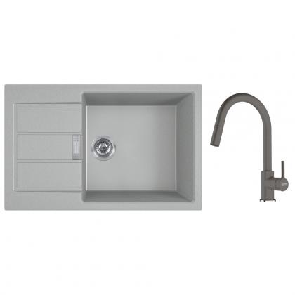 FRANKE Set T132Š S2D 611-78 XL šedá + FC 6051 šedý kámen