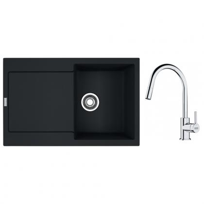 FRANKE Set G258MČ MRG 611 černá matná + FS 3229.031 chrom