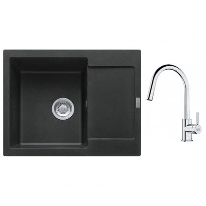 FRANKE Set G256O MRG 611-62 onyx + FS 3229.031 chrom