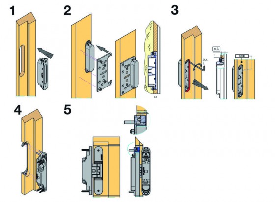 KK Příchyt závěsu K2460/2400 pro obložkové zárubně, distanční šroub, miska