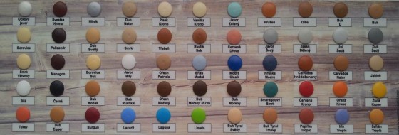 Vzorkovnice krytek vrutů a konfirmátů