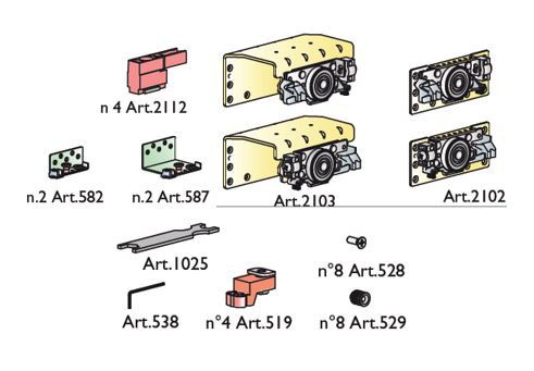 TERNO Star 22 sada kování 22mm 2 křídla brzda 80kg