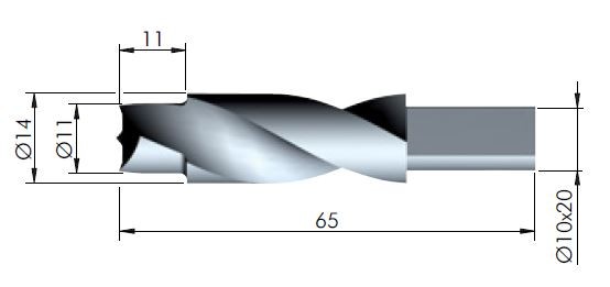 IF-vrták 14mm pro Maori policovou podpěru