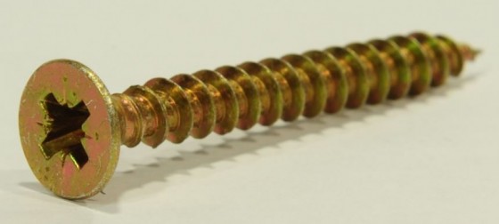 Vrut PZ 2,5x30 zápustná hlava zinek žlutý PZ1